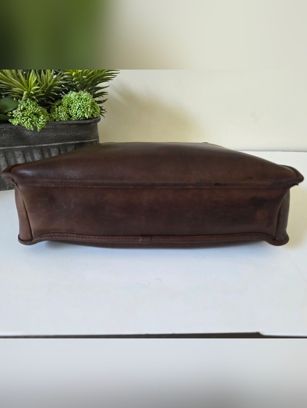 Vintage Coach Slim Satchel NYC Mahogany Glove Tanned Leather Top Handle Brief - Picture 10 of 16